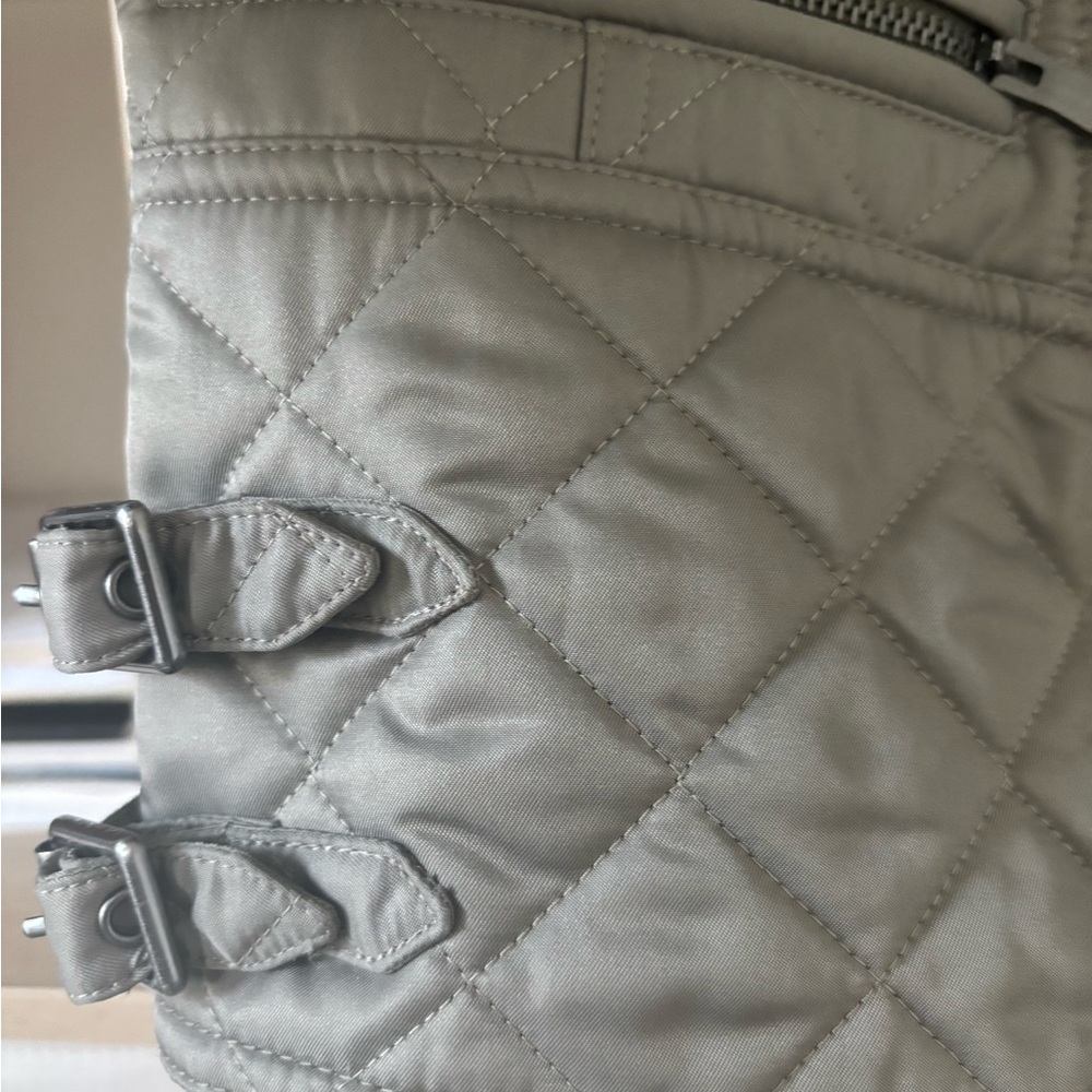 Nwot Burberry gray moto biker  Quilted Jacket Medium women - Picture 8 of 11